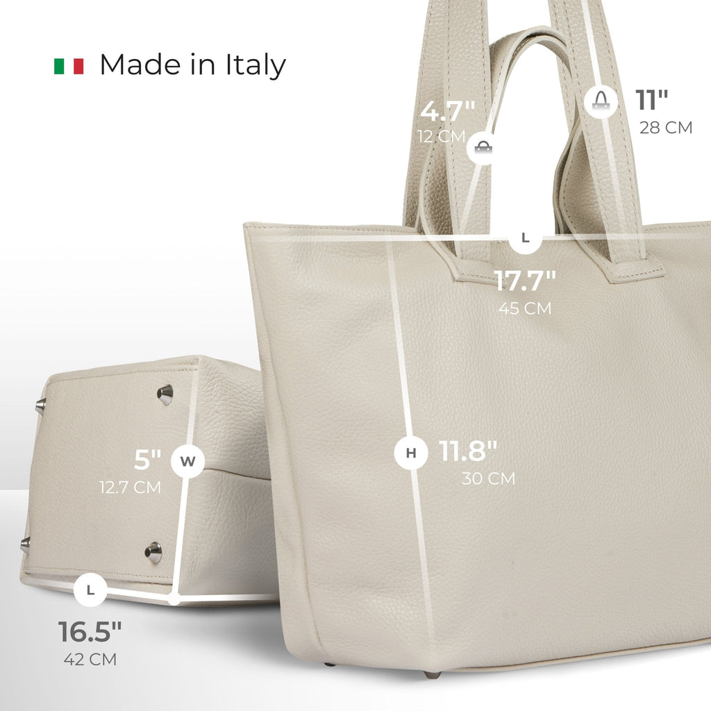 Italian Genuine Calf Leather Tote Bag 122500 - Che Cose Belle