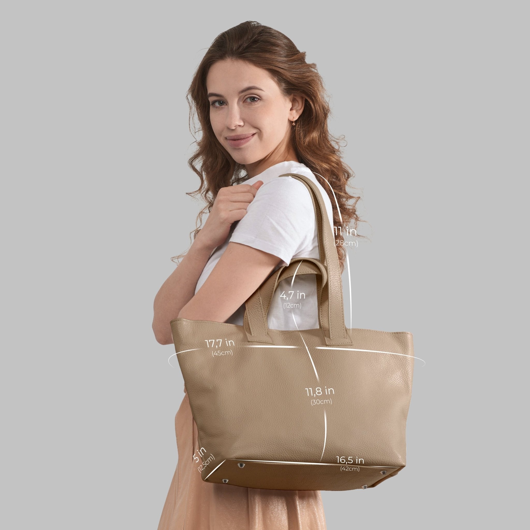 Italian Genuine Calf Leather Tote Bag 122500 - Che Cose Belle
