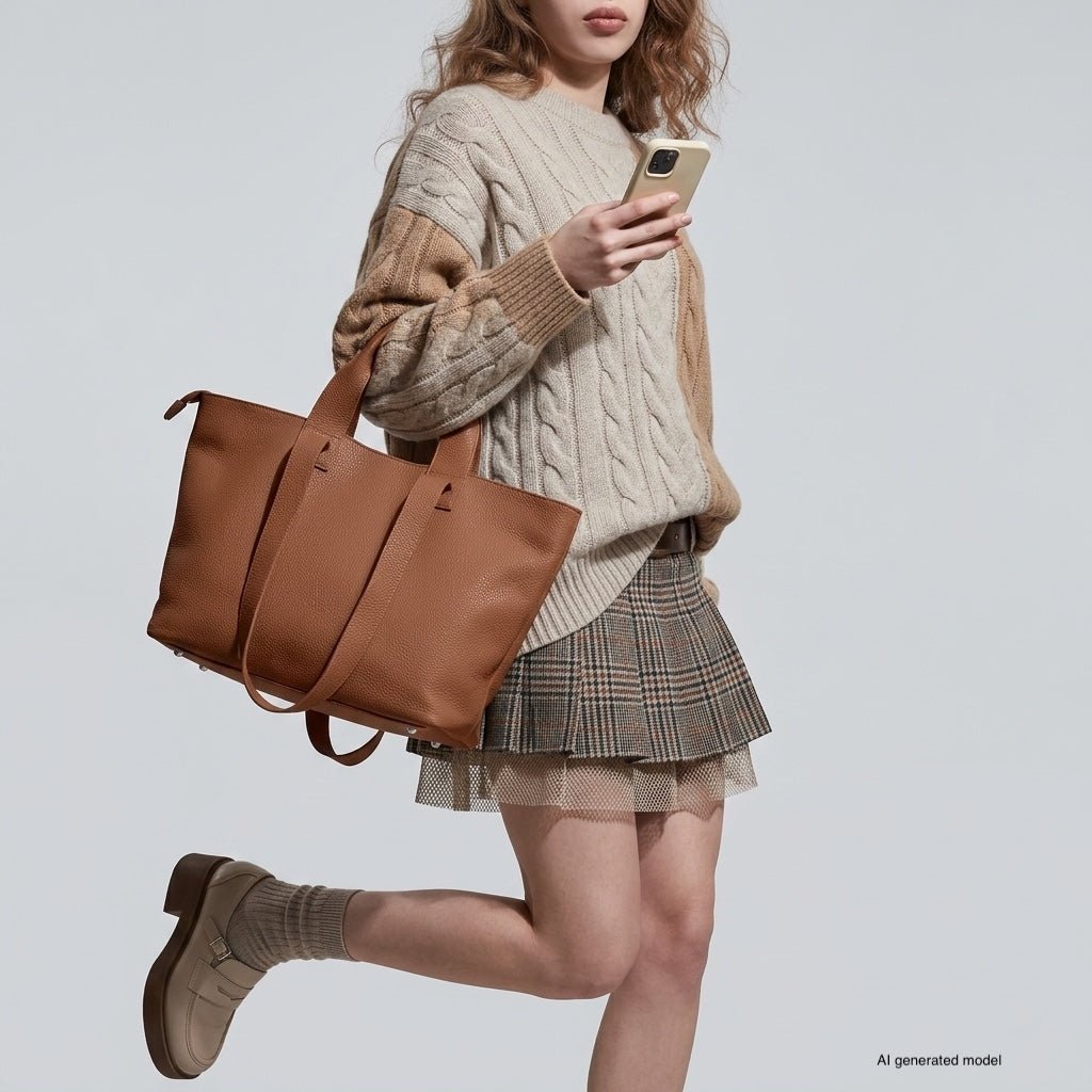 Italian Genuine Calf Leather Tote Bag 122500 - Che Cose Belle