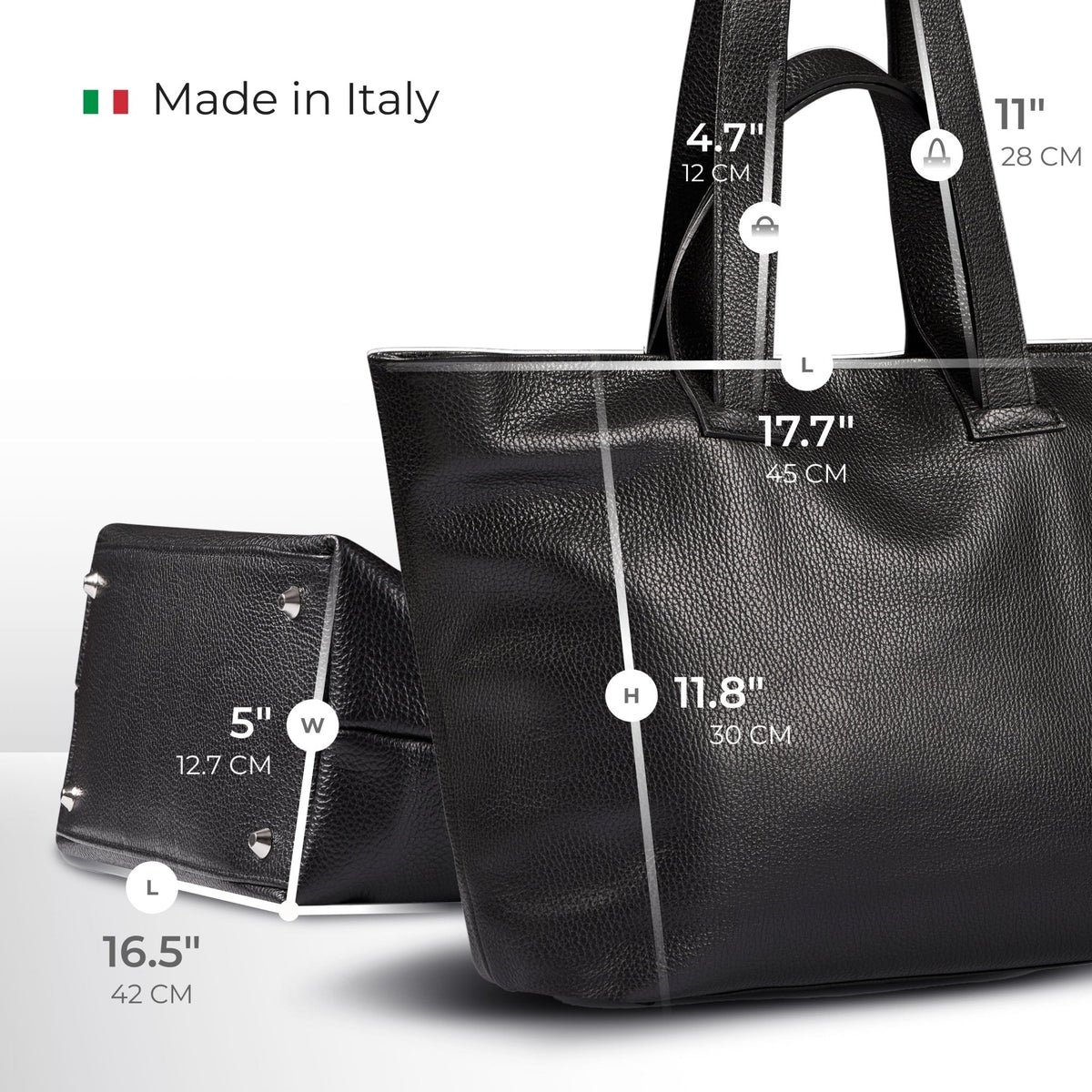 Italian Genuine Calf Leather Tote Bag 122500 - Che Cose Belle