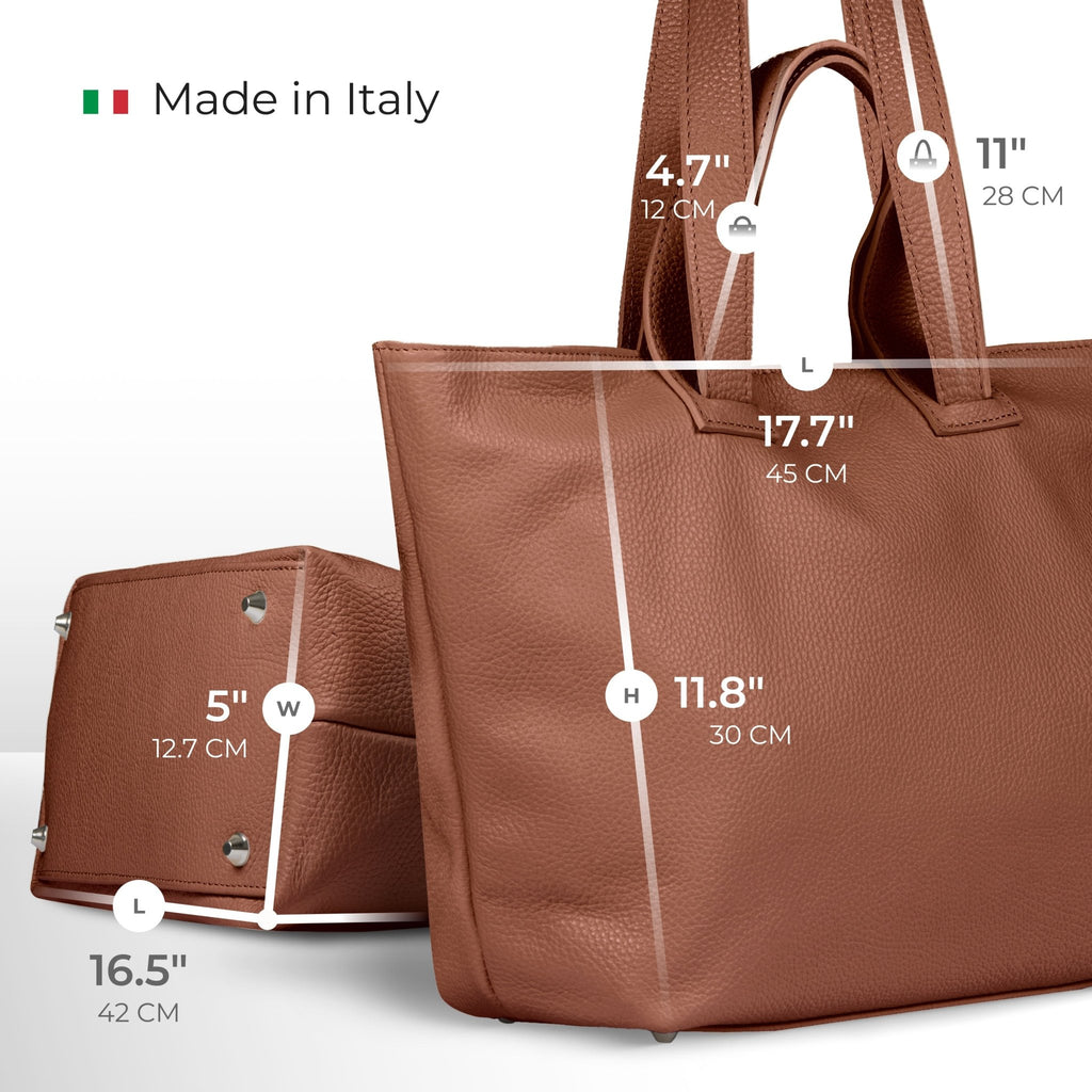 Italian Genuine Calf Leather Tote Bag 122500 - Che Cose Belle