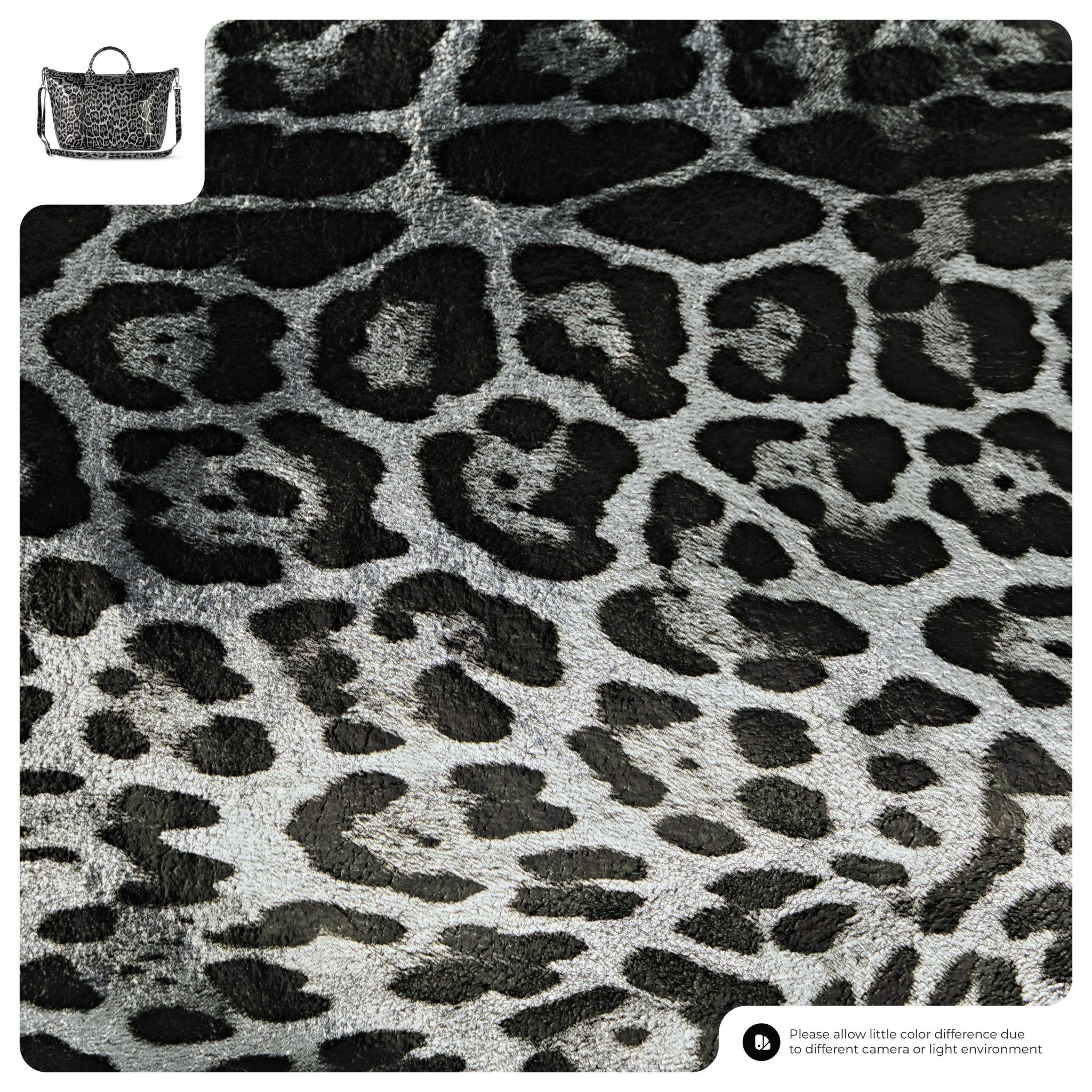 Italian Genuine Leopard-Print Metallic Suede Top-Handle Bag | Rimini - Che Cose Belle