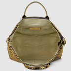 Italian Genuine Leopard-Print Metallic Suede Top-Handle Bag | Rimini - Che Cose Belle