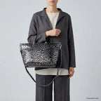 Italian Genuine Leopard-Print Metallic Suede Top-Handle Bag | Rimini - Che Cose Belle