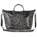 Italian Genuine Leopard-Print Metallic Suede Top-Handle Bag | Rimini - Che Cose Belle
