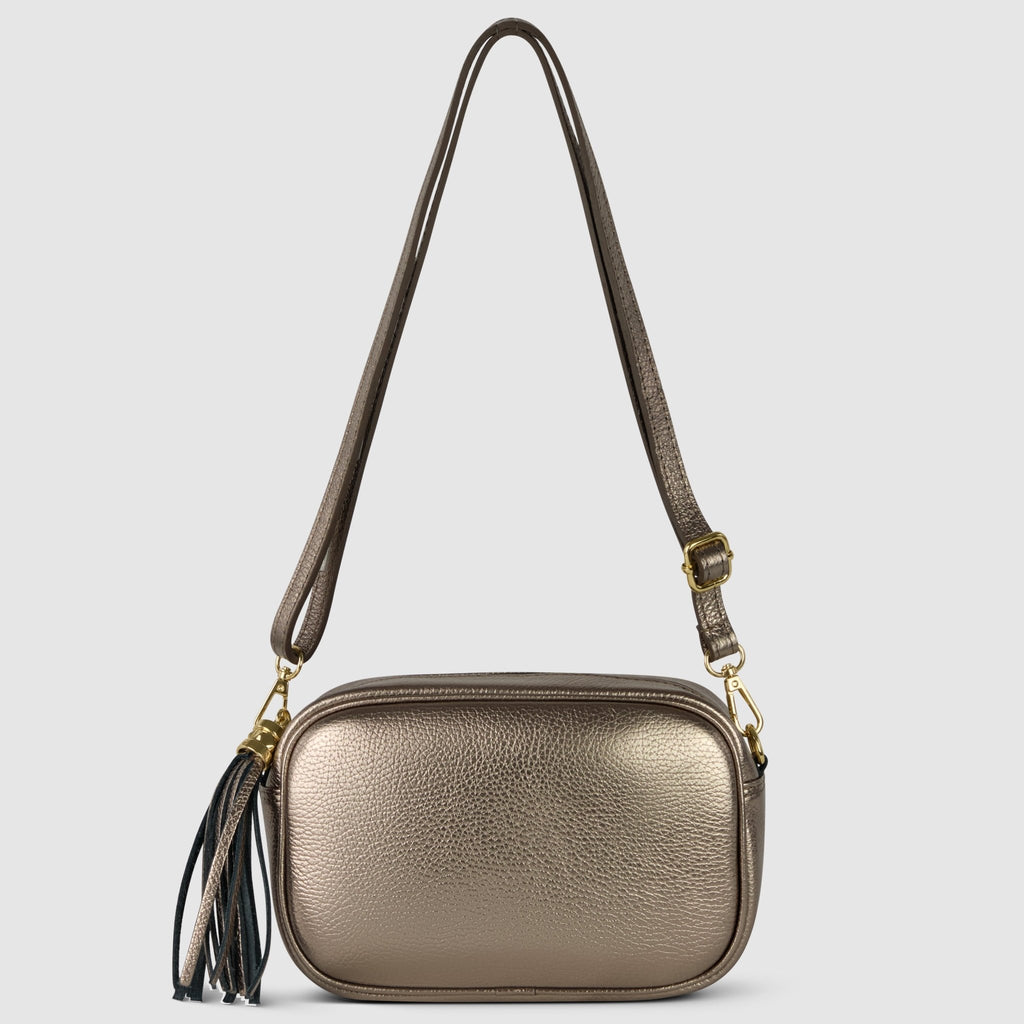 Italian Genuine Metallic Calf Leather Crossbody Bag 231302 - Che Cose Belle