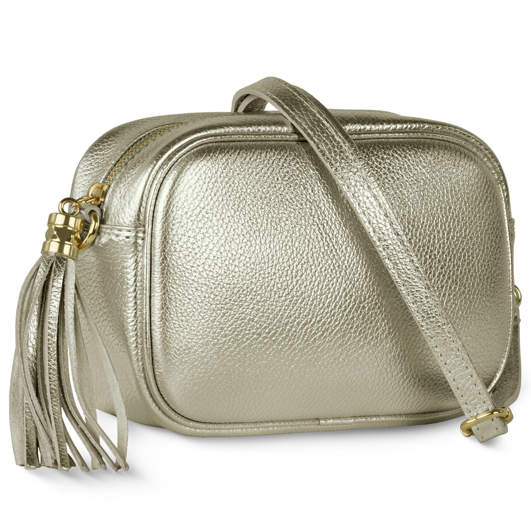 Italian Genuine Metallic Calf Leather Crossbody Bag 231302 - Che Cose Belle