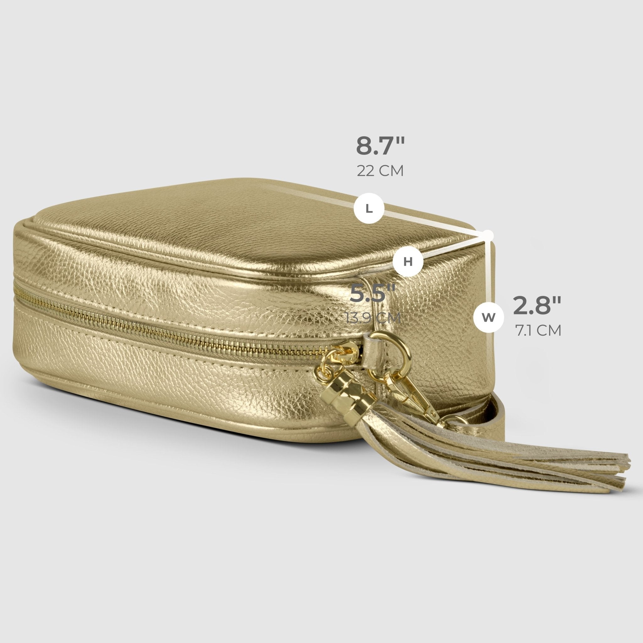 Italian Genuine Metallic Calf Leather Crossbody Bag 231302 - Che Cose Belle