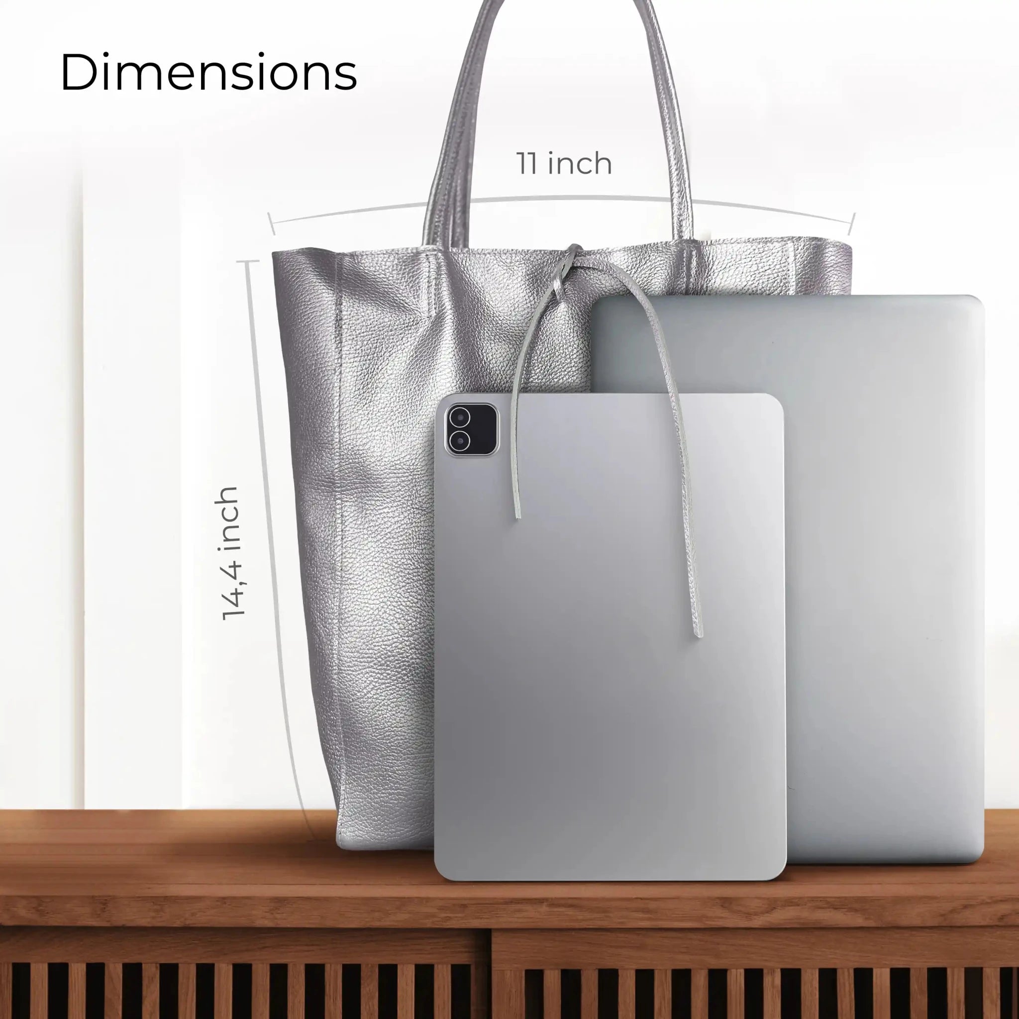 Italian Genuine Metallic Calf Leather Tote Bag 201718 - Che Cose Belle