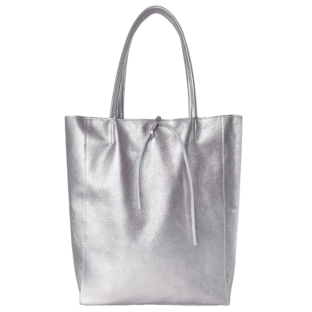 Italian Genuine Metallic Calf Leather Tote Bag 201718 - Che Cose Belle