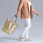Italian Genuine Metallic Calf Leather Tote Bag 201718 - Che Cose Belle