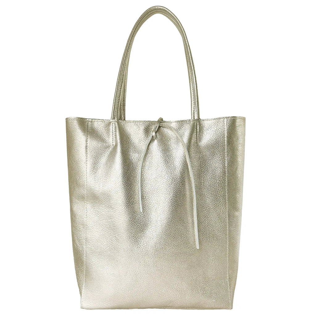 Italian Genuine Metallic Calf Leather Tote Bag 201718 - Che Cose Belle