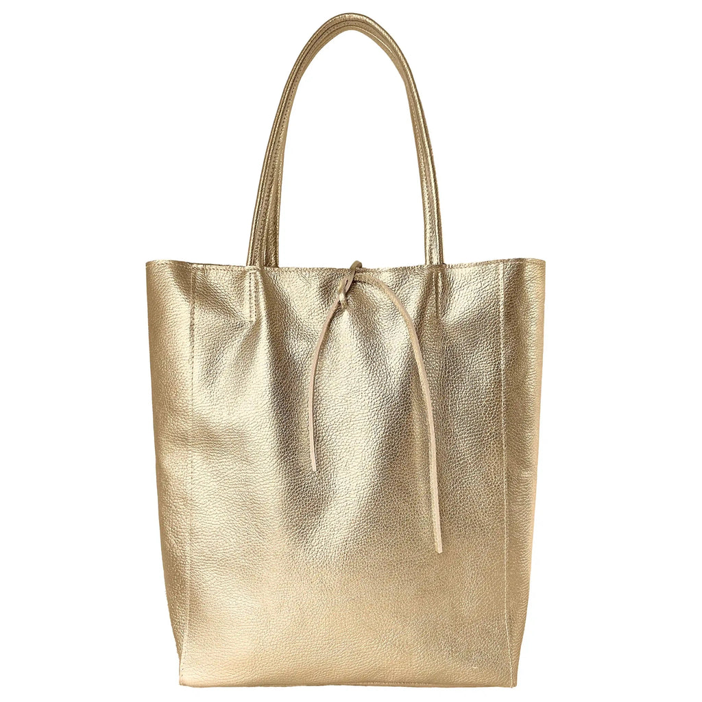 Italian Genuine Metallic Calf Leather Tote Bag 201718 - Che Cose Belle