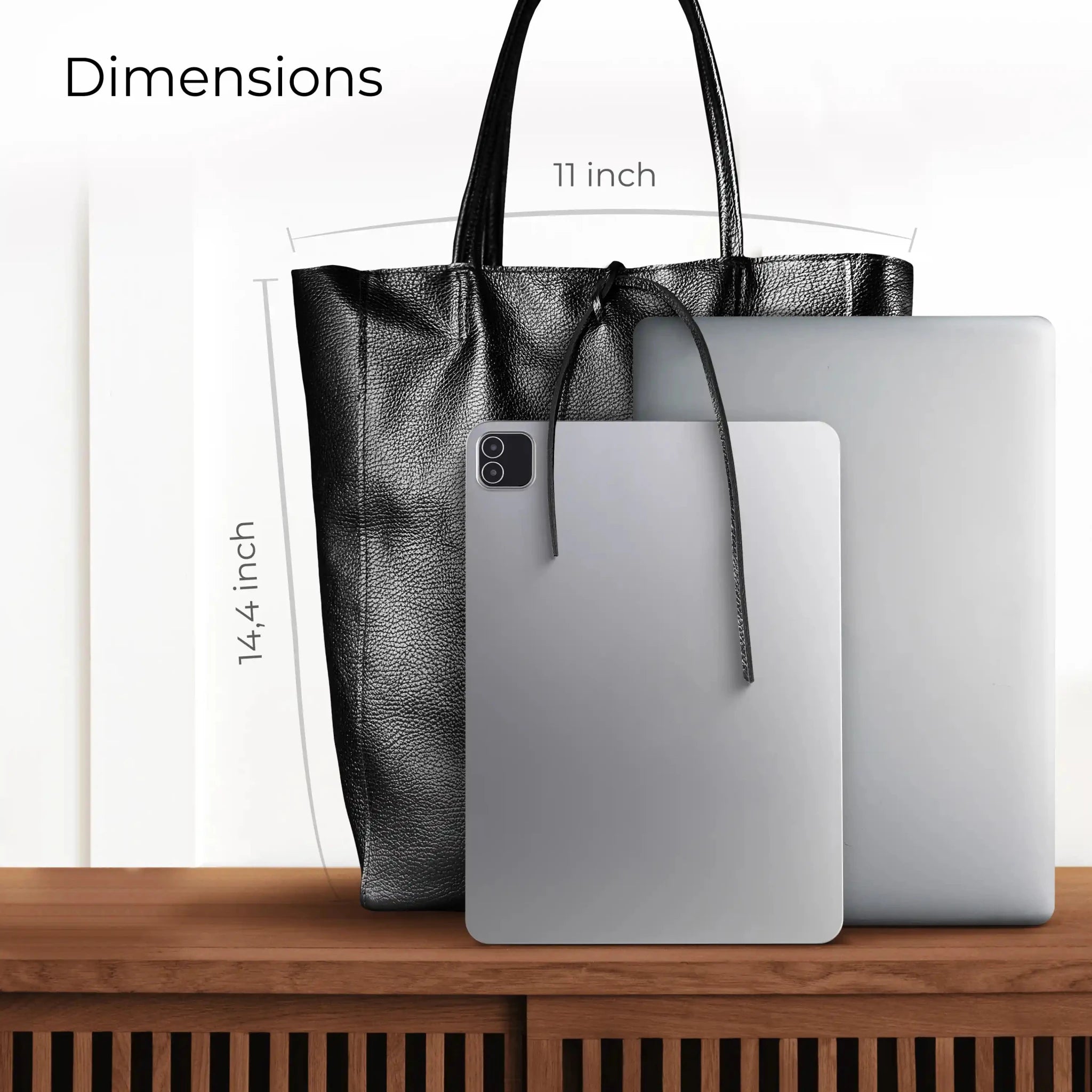 Italian Genuine Metallic Calf Leather Tote Bag 201718 - Che Cose Belle