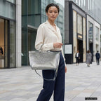 Italian Genuine Metallic Suede Top-Handle Bag | Padova - Che Cose Belle