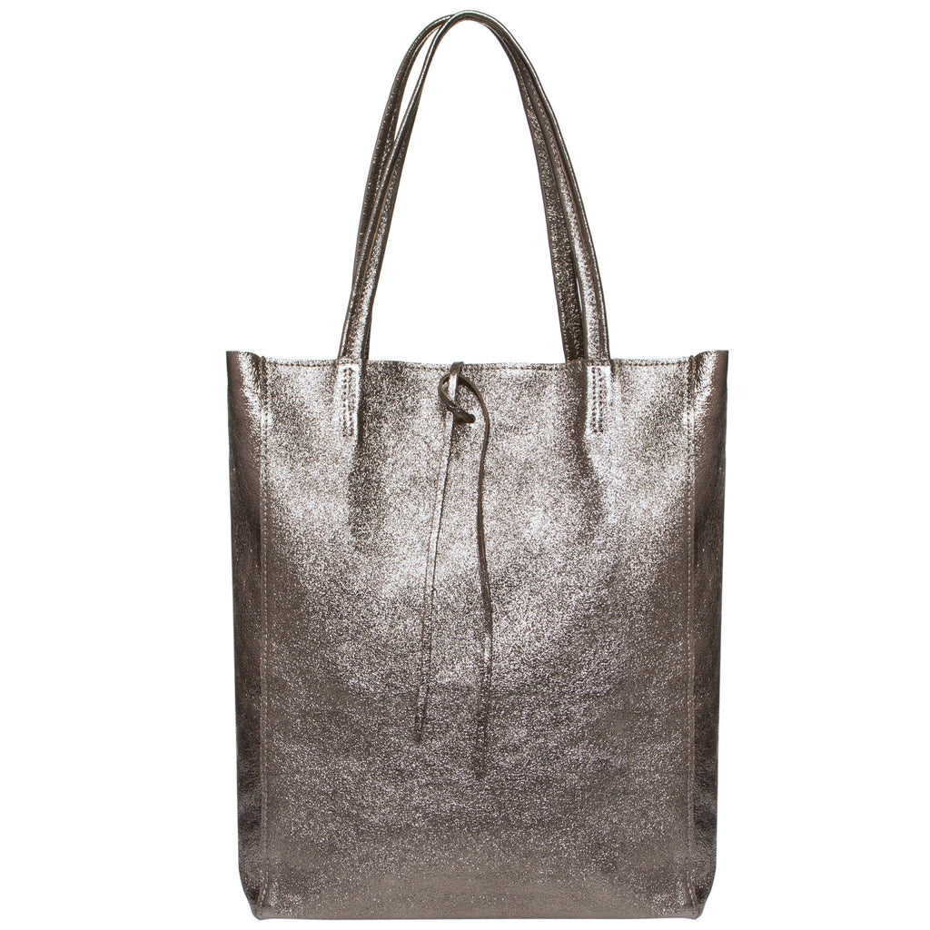 Italian Genuine Metallic Suede Tote Bag | Pisa - Che Cose Belle