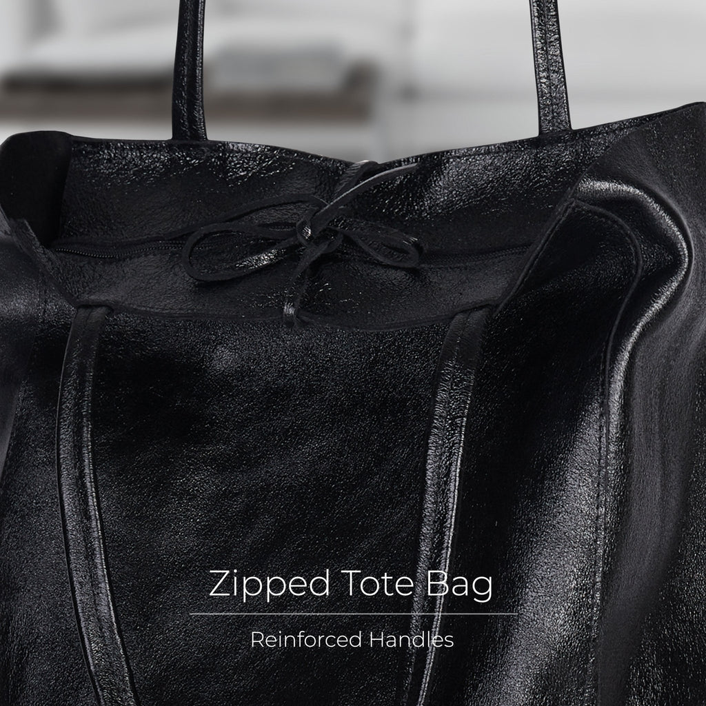 Italian Genuine Metallic Suede Tote Bag | Pisa - Che Cose Belle