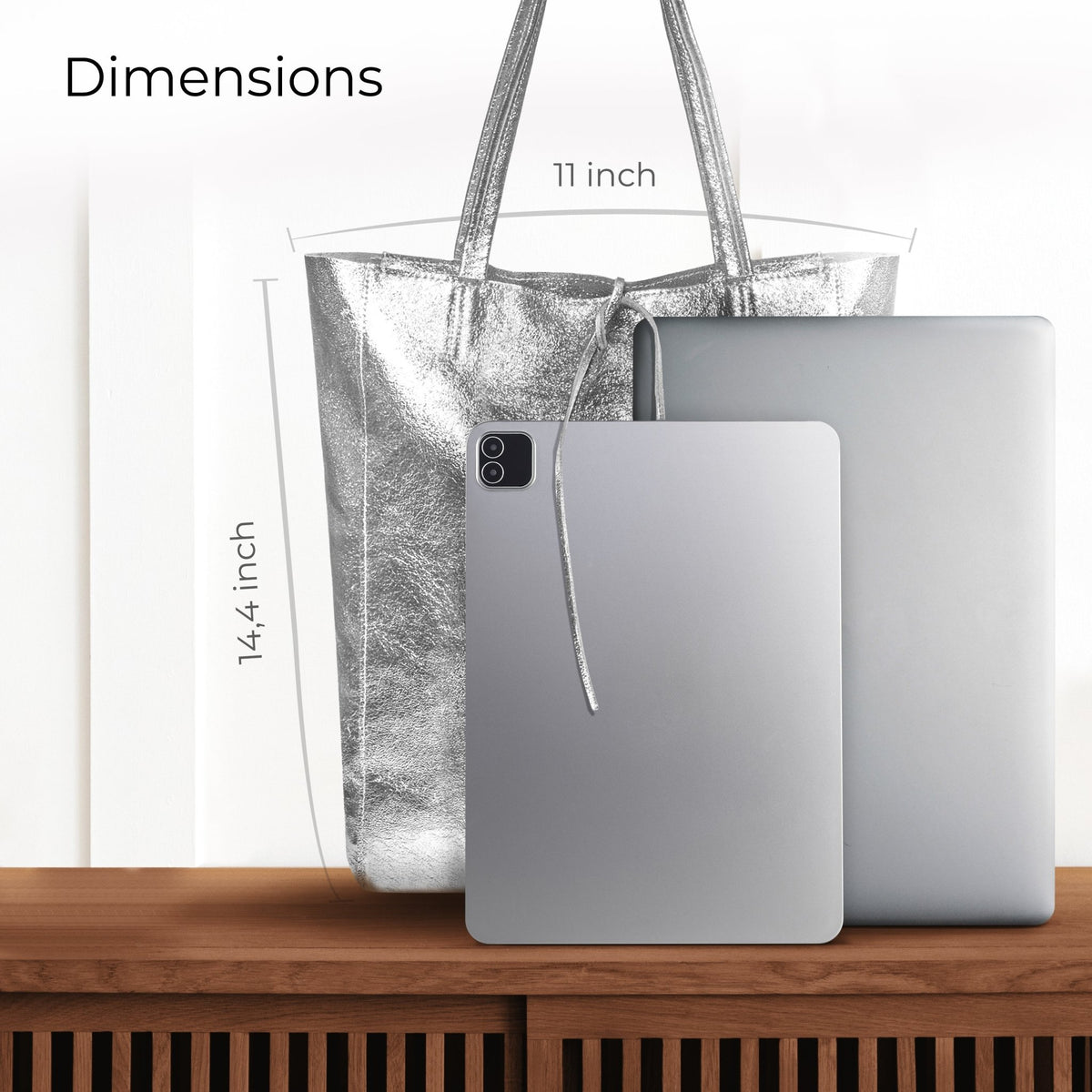 Italian Genuine Metallic Suede Tote Bag | Pisa - Che Cose Belle