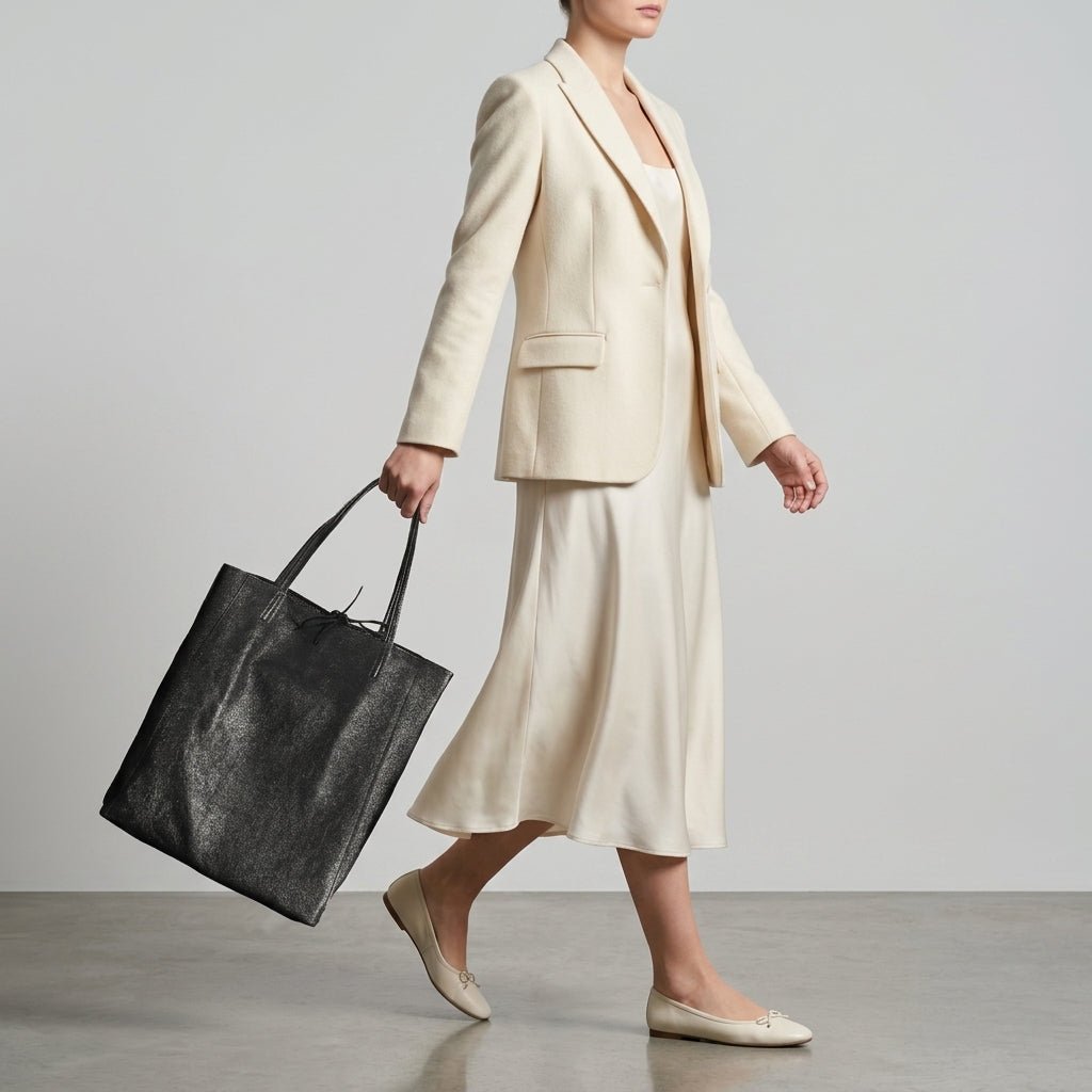 Italian Genuine Metallic Suede Tote Bag | Pisa - Che Cose Belle