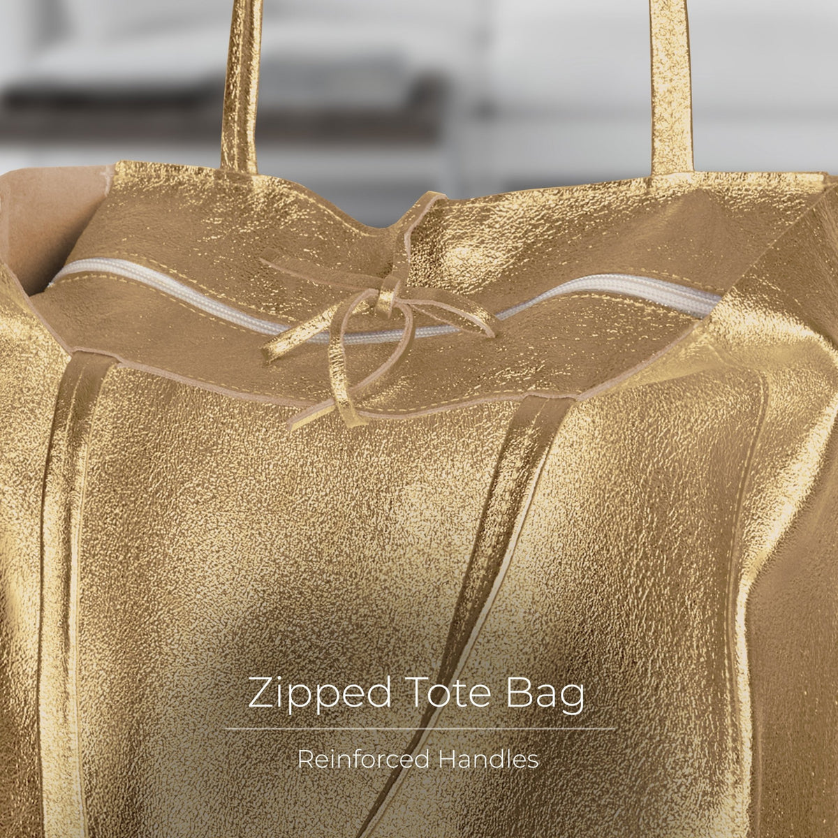 Italian Genuine Metallic Suede Tote Bag | Pisa - Che Cose Belle