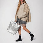 Italian Genuine Metallic Suede Tote Bag | Pisa - Che Cose Belle