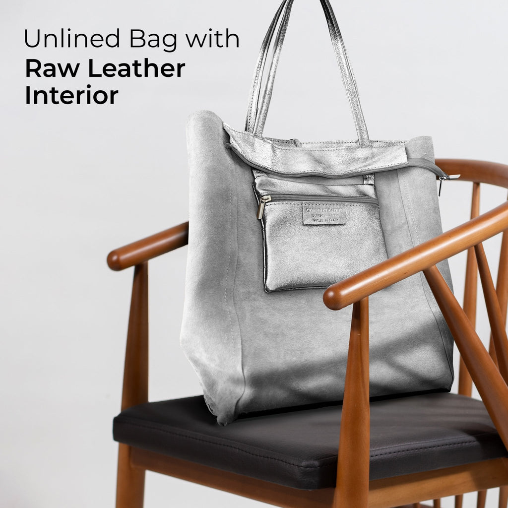 Italian Genuine Metallic Suede Tote Bag | Pisa - Che Cose Belle