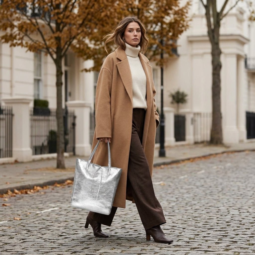 Italian Genuine Metallic Suede Tote Bag | Pisa - Che Cose Belle