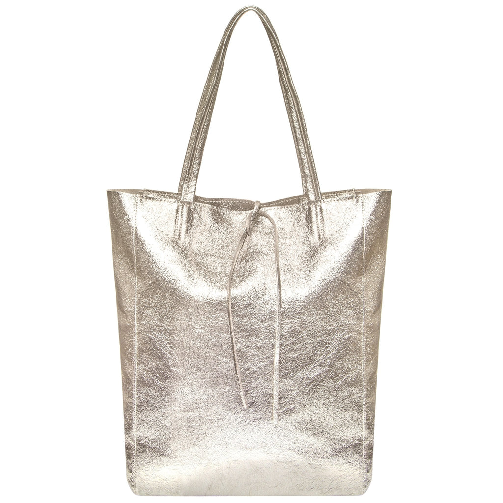 Italian Genuine Metallic Suede Tote Bag | Pisa - Che Cose Belle