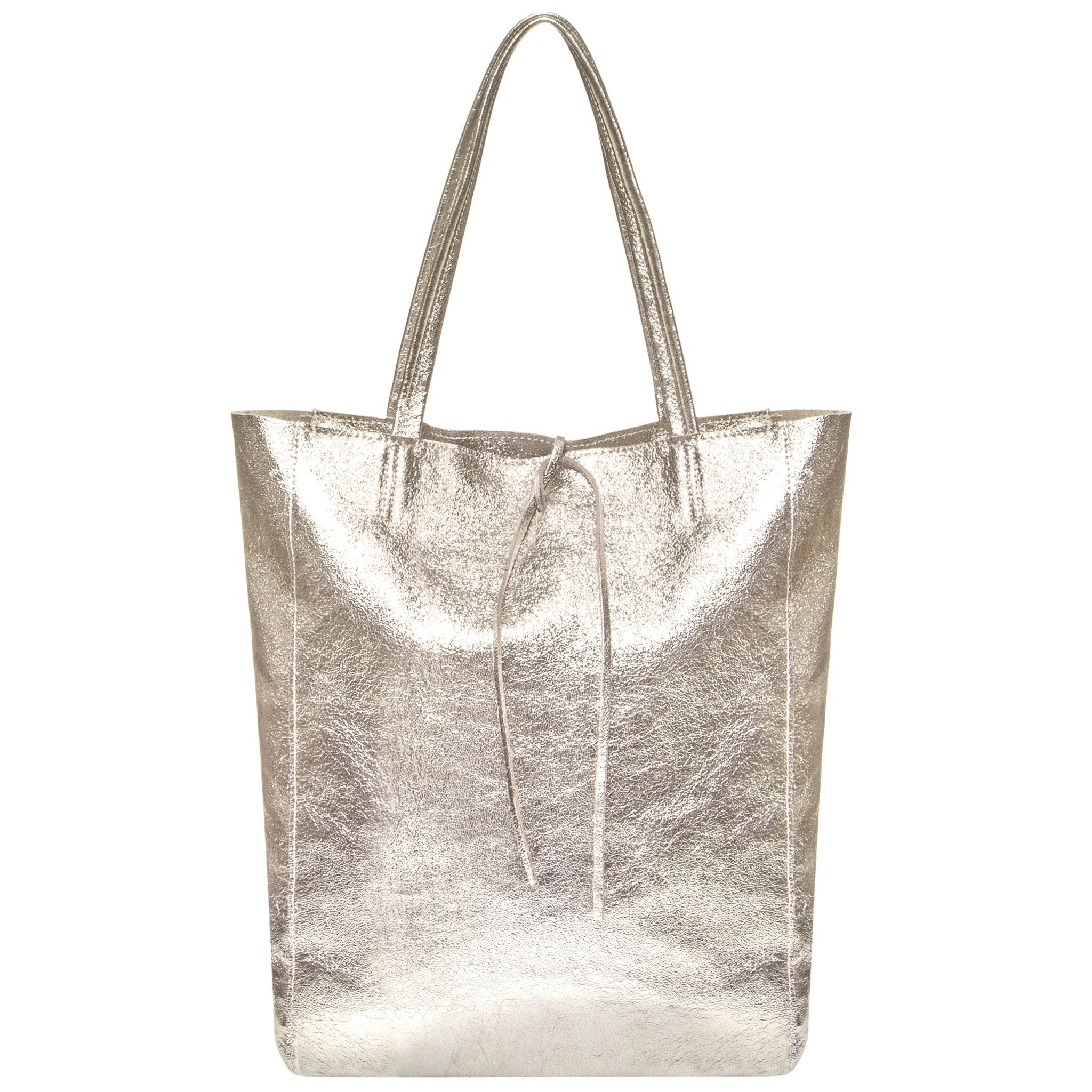Italian Genuine Metallic Suede Tote Bag | Pisa - Che Cose Belle