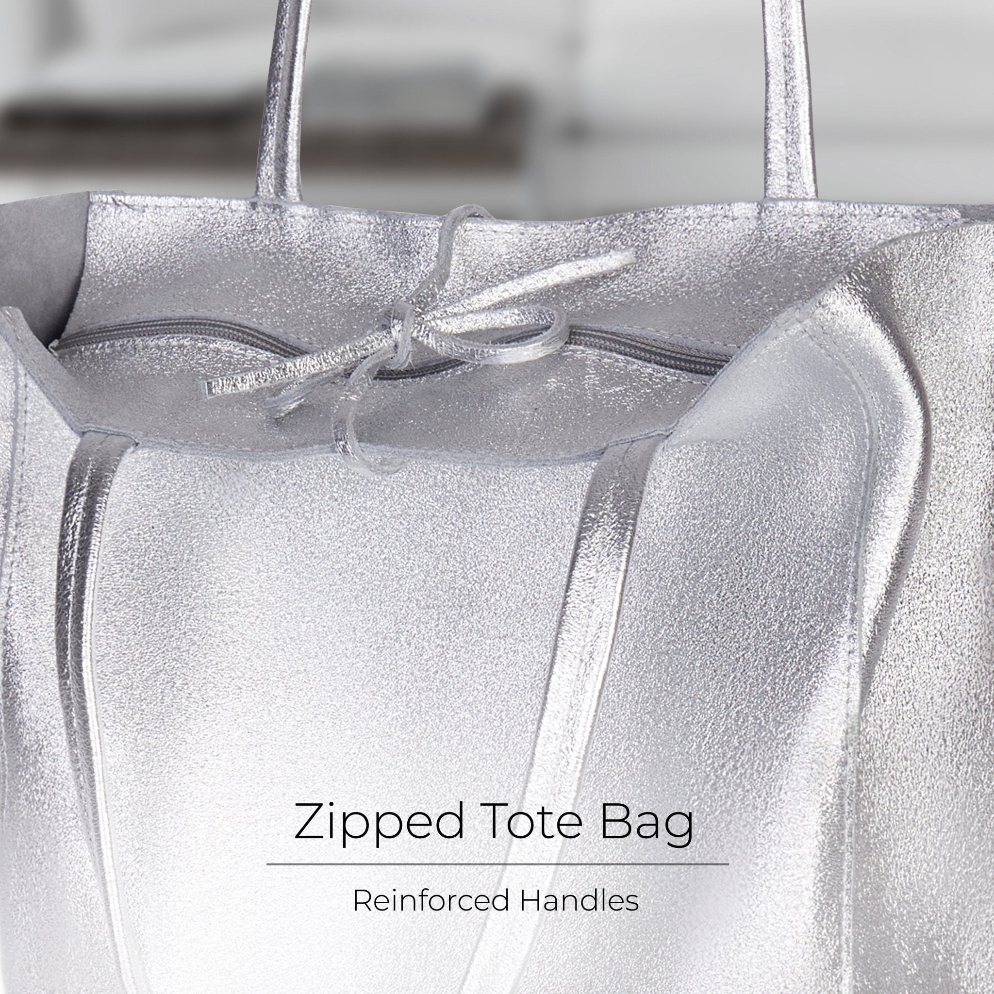 Italian Genuine Metallic Suede Tote Bag | Pisa - Che Cose Belle
