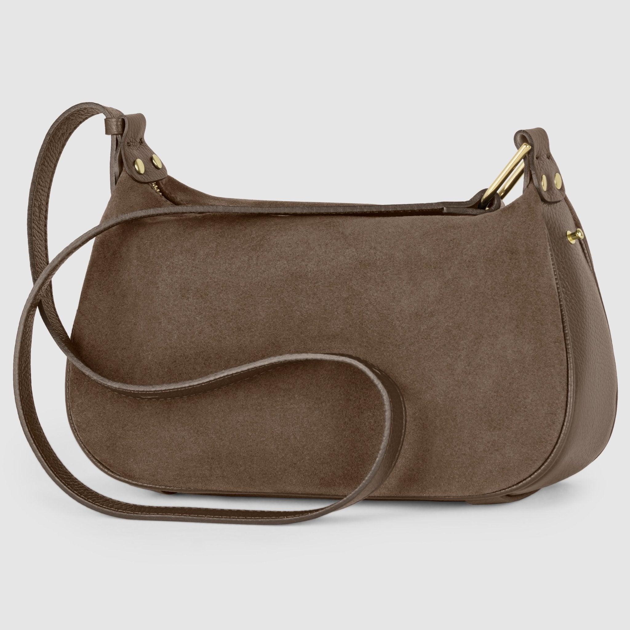 Italian Genuine Suede & Full-Grain Leather Crossbody Bag | Cremona - Che Cose Belle