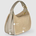 Italian Genuine Suede & Full-Grain Leather Crossbody Bag | Cremona - Che Cose Belle