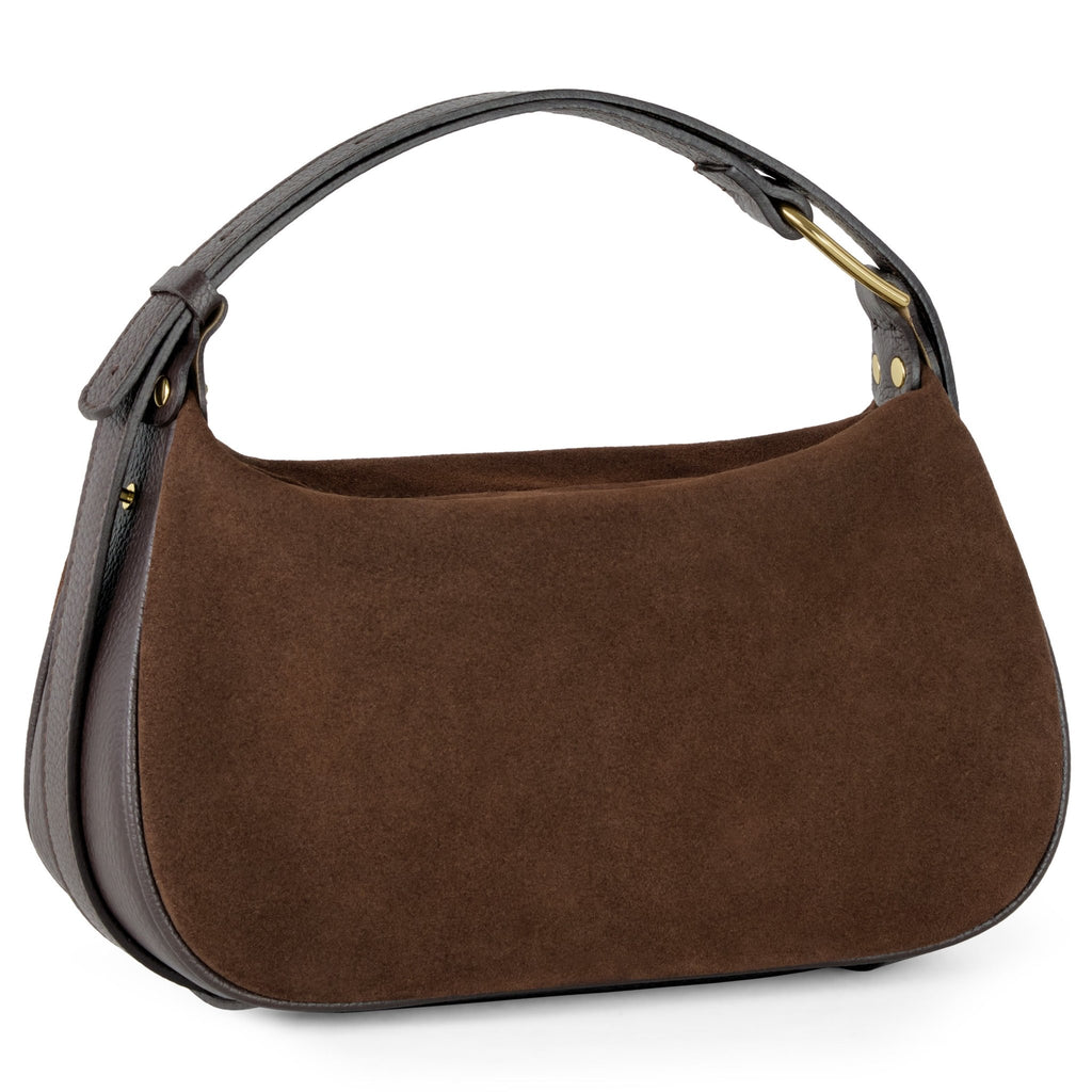 Italian Genuine Suede & Full-Grain Leather Crossbody Bag | Cremona - Che Cose Belle