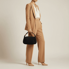 Italian Genuine Suede & Full-Grain Leather Crossbody Bag | Cremona - Che Cose Belle