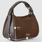Italian Genuine Suede & Full-Grain Leather Crossbody Bag | Cremona - Che Cose Belle