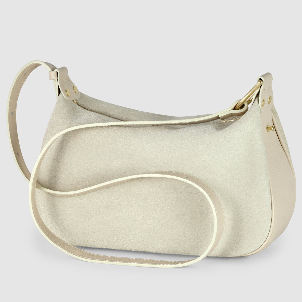 Italian Genuine Suede & Full-Grain Leather Crossbody Bag | Cremona - Che Cose Belle