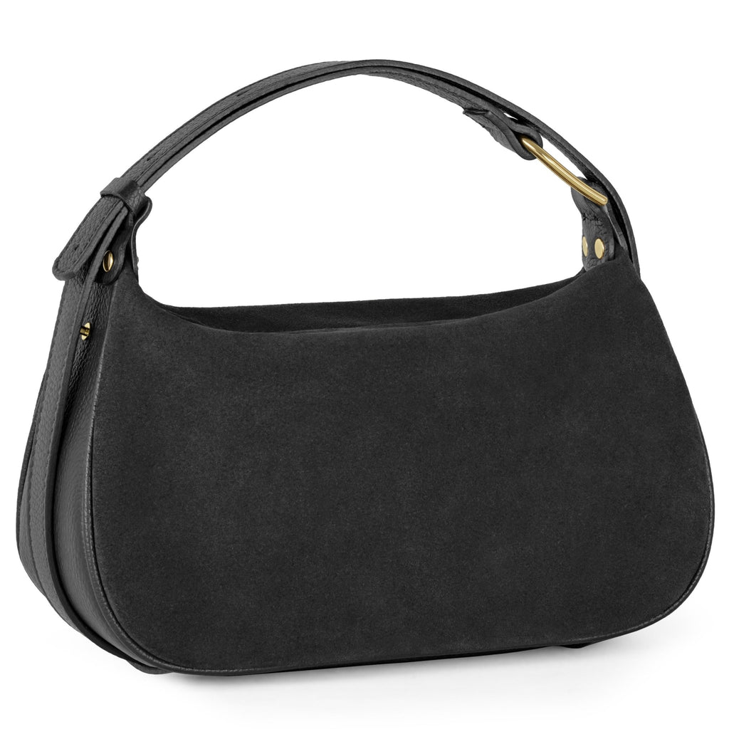 Italian Genuine Suede & Full-Grain Leather Crossbody Bag | Cremona - Che Cose Belle