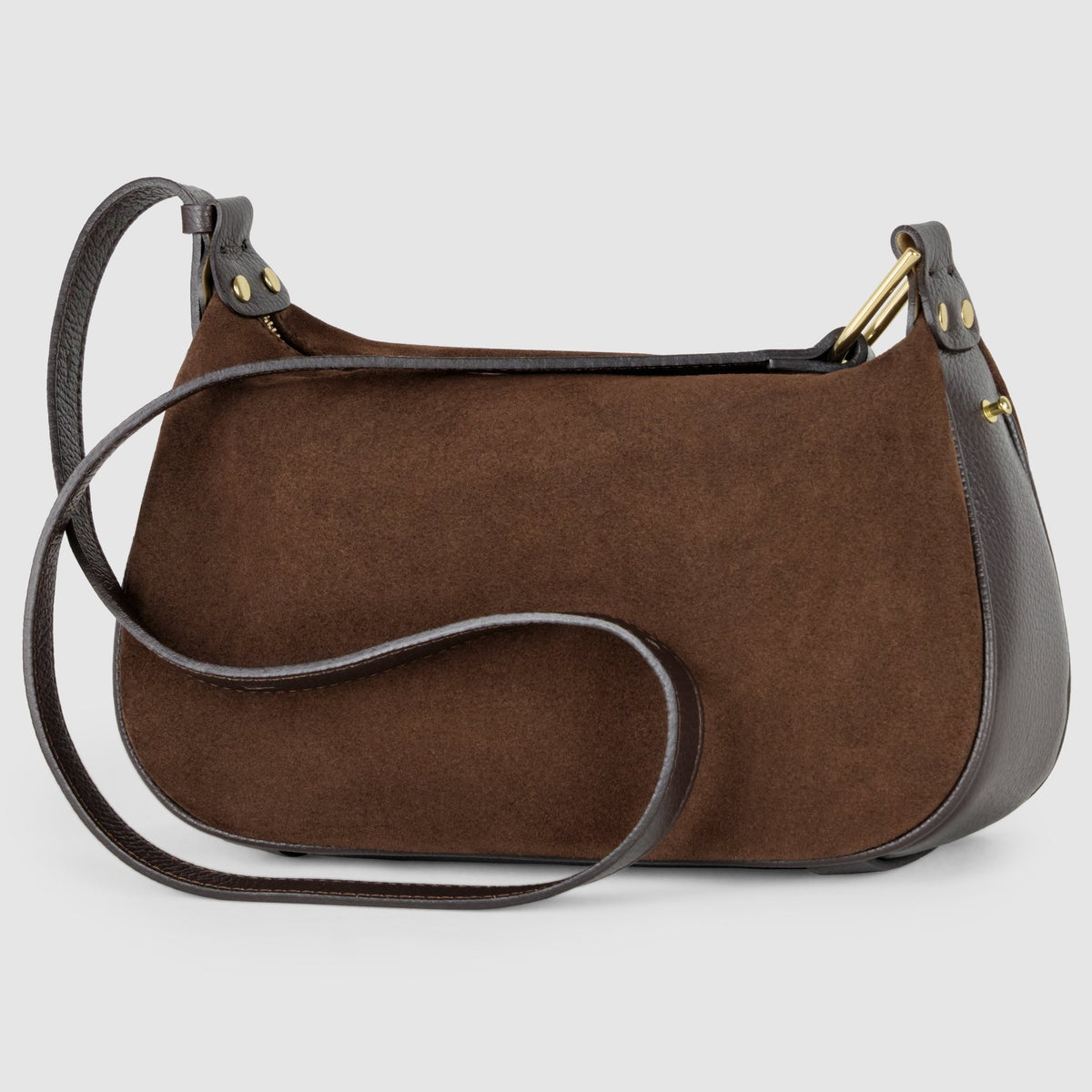 Italian Genuine Suede & Full-Grain Leather Crossbody Bag | Cremona - Che Cose Belle