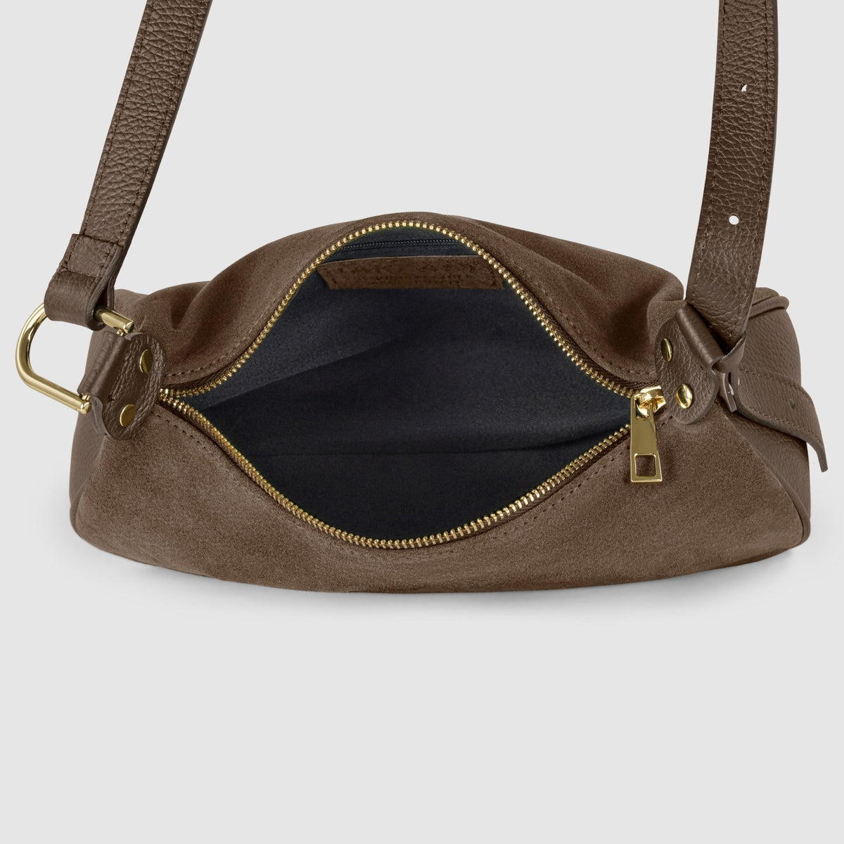 Italian Genuine Suede & Full-Grain Leather Crossbody Bag | Cremona - Che Cose Belle