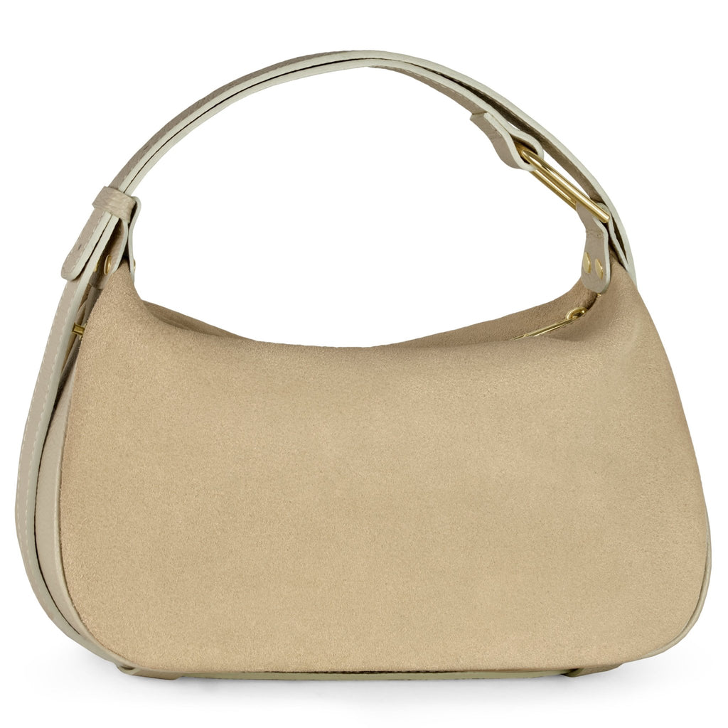 Italian Genuine Suede & Full-Grain Leather Crossbody Bag | Cremona - Che Cose Belle