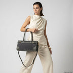 Italian Genuine Suede & Full-Grain Leather Shoulder Bag | Lodi - Che Cose Belle