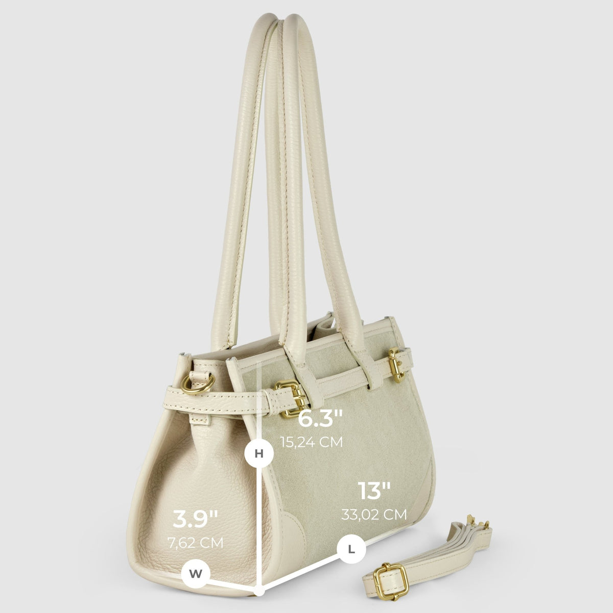Italian Genuine Suede & Full-Grain Leather Shoulder Bag | Lodi - Che Cose Belle
