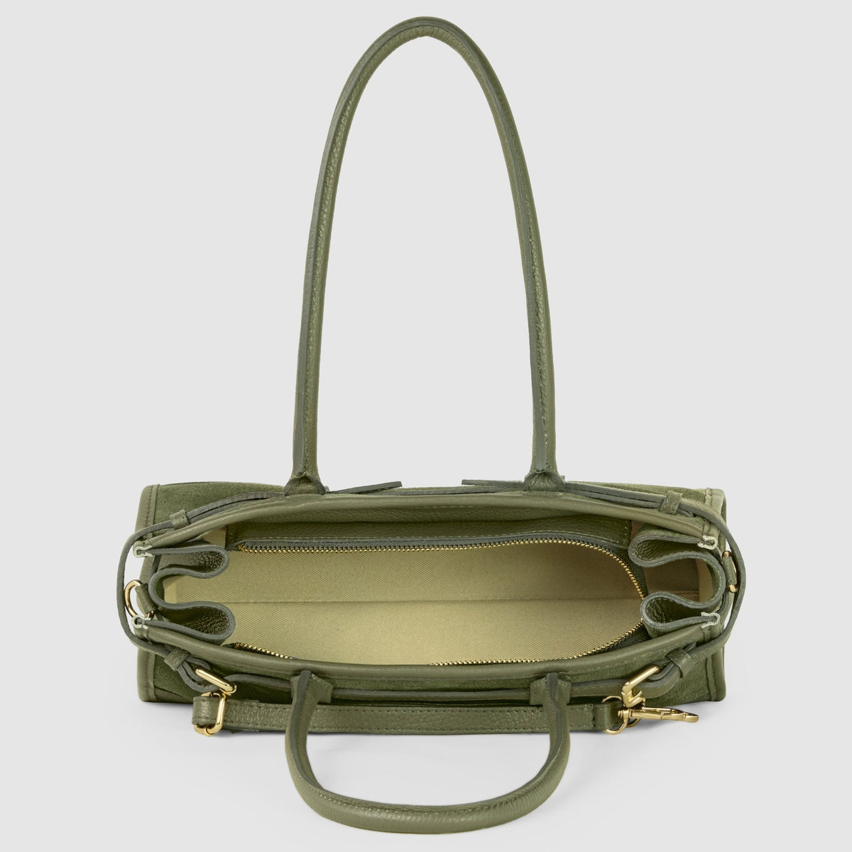 Italian Genuine Suede & Full-Grain Leather Shoulder Bag | Lodi - Che Cose Belle