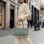 Italian Genuine Suede & Full-Grain Leather Shoulder Bag | Lodi - Che Cose Belle