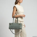 Italian Genuine Suede & Full-Grain Leather Shoulder Bag | Lodi - Che Cose Belle