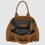 Italian Genuine Suede & Full-Grain Leather Top-Handle Bag | Forlì - Che Cose Belle