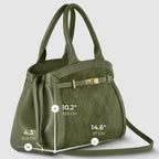 Italian Genuine Suede & Full-Grain Leather Top-Handle Bag | Forlì - Che Cose Belle