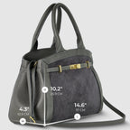 Italian Genuine Suede & Full-Grain Leather Top-Handle Bag | Forlì - Che Cose Belle