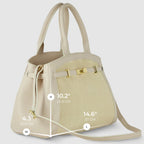Italian Genuine Suede & Full-Grain Leather Top-Handle Bag | Forlì - Che Cose Belle