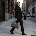 Italian Genuine Suede & Full-Grain Leather Top-Handle Bag | Forlì - Che Cose Belle
